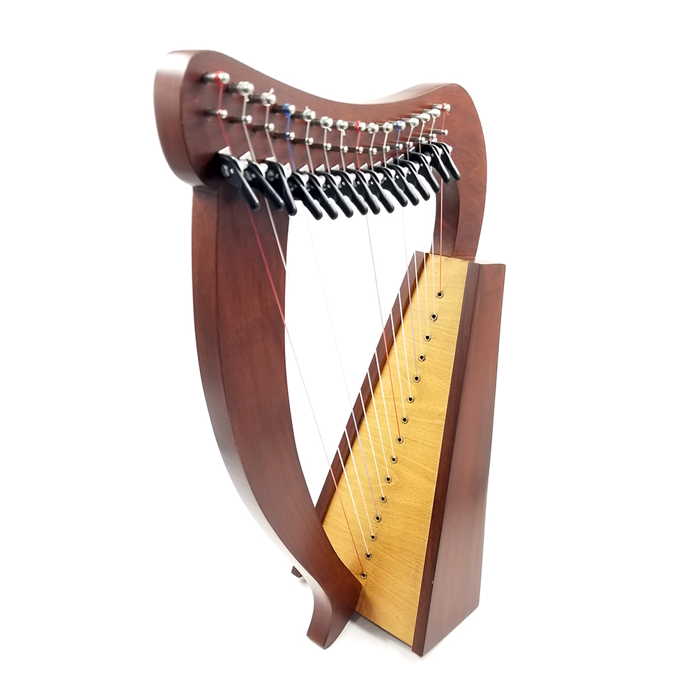 Lyre Harp 10 Metal String Harp Heptachord Chinese Harp Mahogany Portable Small Harp with Durable Steel Strings Wood String Musical Instrument